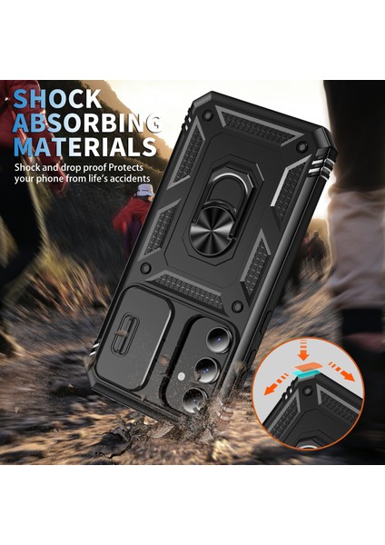 Samsung Galaxy A34 5g Pc+ Tpu Kart Tutucu Sürgülü Kamera Kapağı ile Telefon Kabuğu (Yurt Dışından) modelleri