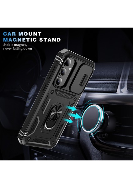 Samsung Galaxy A34 5g Pc+ Tpu Kart Tutucu Sürgülü Kamera Kapağı ile Telefon Kabuğu (Yurt Dışından) fırsatları