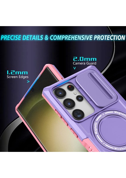 Samsung Galaxy S23 Ultra Slayt Lens Pencere Kickstand Telefon Kapağı (Yurt Dışından) modelleri