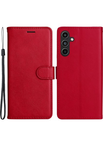 Samsung Galaxy A15 5g Düz Renkli Deri Flip Telefon Kapağı (Yurt Dışından)