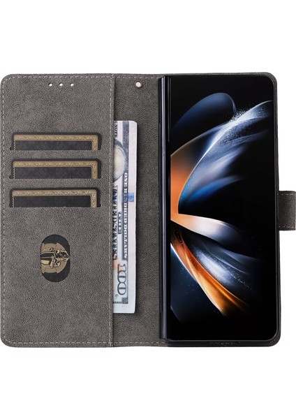 Samsung Galaxy Z Fold6 5g Rfıd Engelleme Deri Telefon Kapağı Görüntüleme Standı (Yurt Dışından)