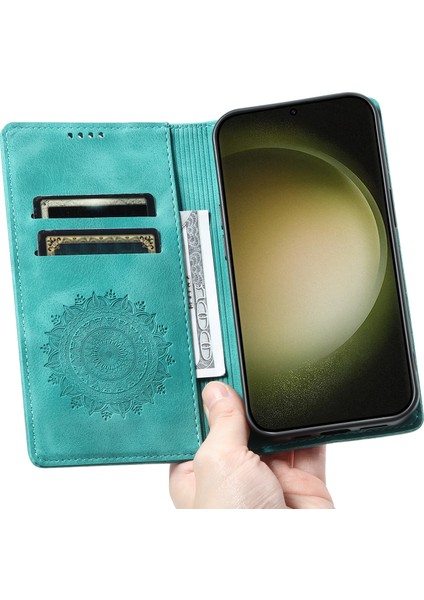 Samsung Galaxy S23 Deri Basılı Mandala Çiçek Telefon Koruyucu (Yurt Dışından) fırsatları