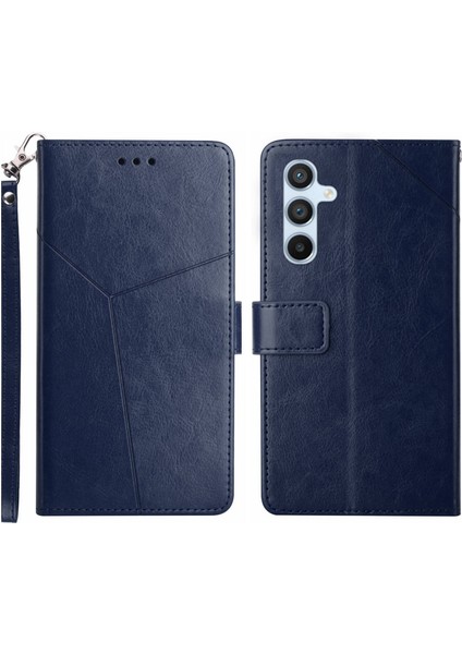Samsung Galaxy M14 5g Cüzdan Telefon Kılıfı Pu Deri Y Şeklinde Hat Basılı Stand Kapağı (Yurt Dışından)