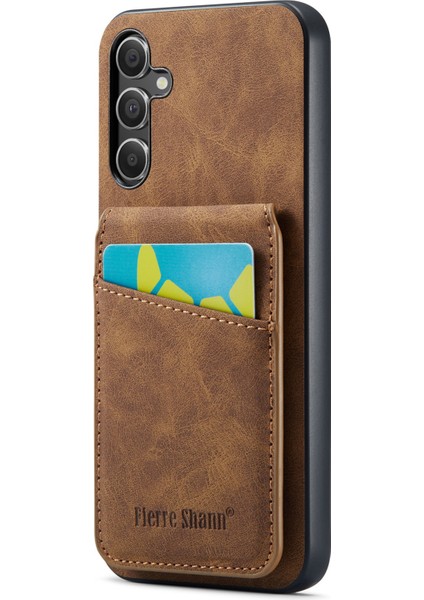 Samsung Galaxy A15 4g/5g Pu+Tpu Çılgın At Doku Kapağı (Yurt Dışından)