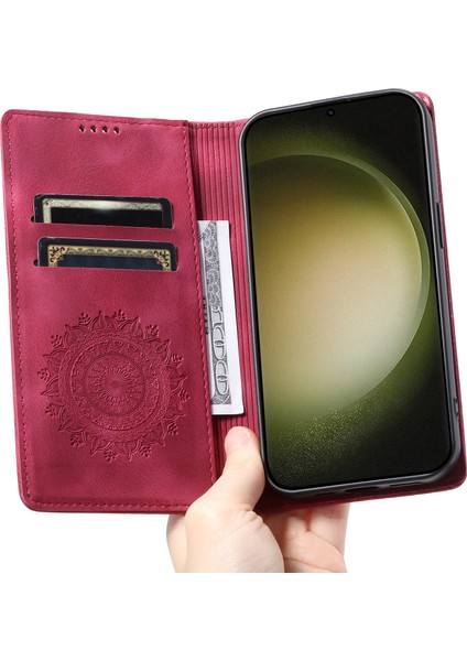 Samsung Galaxy S23 Deri Basılı Mandala Çiçek Telefon Koruyucu (Yurt Dışından) fırsatları