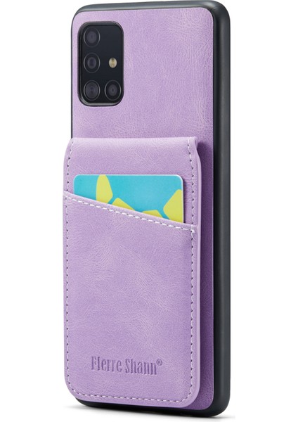 Samsung Galaxy A71 5g SM-A716 Kickstand Case Pu Deri+Tpu Kart Yuvalı Telefon Kabuğu (Yurt Dışından)