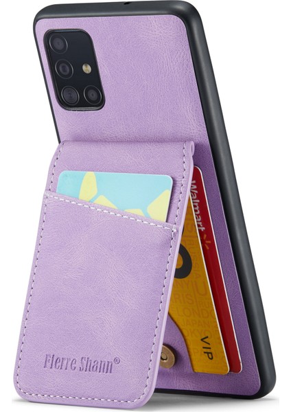 Samsung Galaxy A71 5g SM-A716 Kickstand Case Pu Deri+Tpu Kart Yuvalı Telefon Kabuğu (Yurt Dışından)
