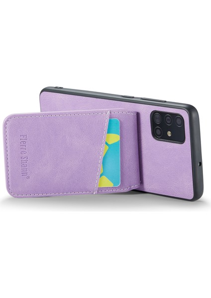 Samsung Galaxy A71 5g SM-A716 Kickstand Case Pu Deri+Tpu Kart Yuvalı Telefon Kabuğu (Yurt Dışından)