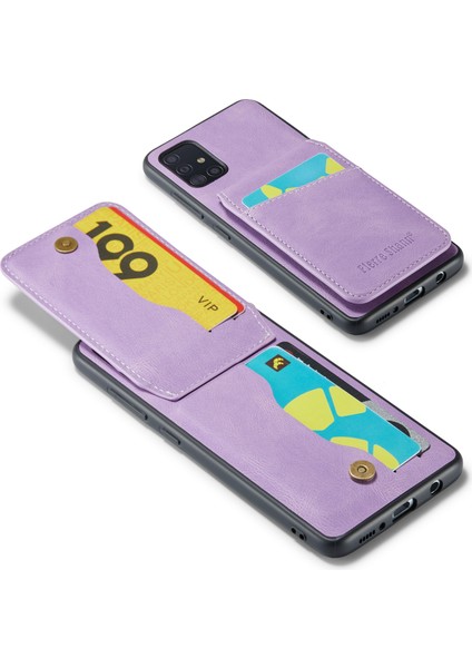 Samsung Galaxy A71 5g SM-A716 Kickstand Case Pu Deri+Tpu Kart Yuvalı Telefon Kabuğu (Yurt Dışından)