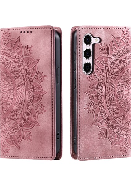 Samsung Galaxy S23 Deri Basılı Mandala Çiçek Telefon Koruyucu (Yurt Dışından)