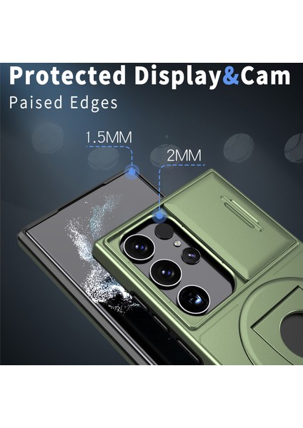Samsung Galaxy S22 Ultra 5g Manyetik Kasa Mıknatıs+Pc+Tpu Telefon Kapağı (Yurt Dışından)