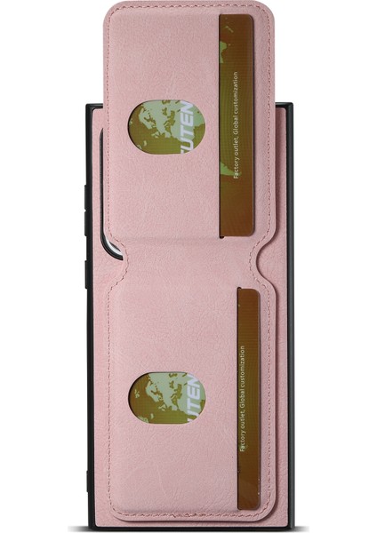 Samsung Galaxy S23 Ultra Kickstand Case Card Yuvaları Deri Arka Kapak (Yurt Dışından)