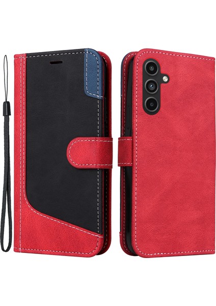 Samsung Galaxy A15 5g Üç Renkli Ekleme Cüzdan Stand Telefon Kapağı Kayış (Yurt Dışından)