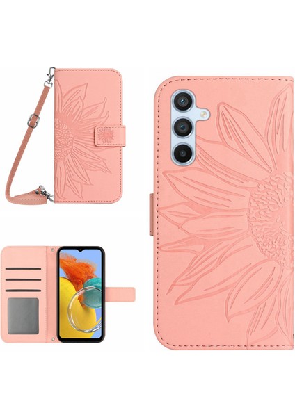 Samsung Galaxy M14 5g Telefon Kılıfı Pu Deri Kapak Stand Cüzdan Omuz Kayışı (Yurt Dışından)