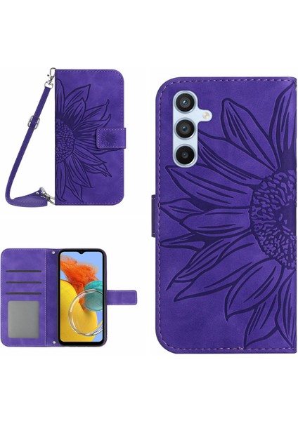 Samsung Galaxy M14 5g Telefon Kılıfı Pu Deri Kapak Stand Cüzdan Omuz Kayışı (Yurt Dışından)