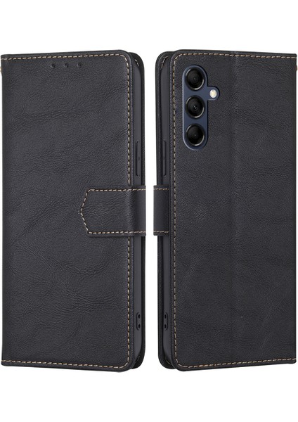 Samsung Galaxy M14 5g Telefon Cüzdan Kılıfı Pu Deri Rfıd Engelleme Cowhide Doku Stand Telefon Kapağı (Yurt Dışından)
