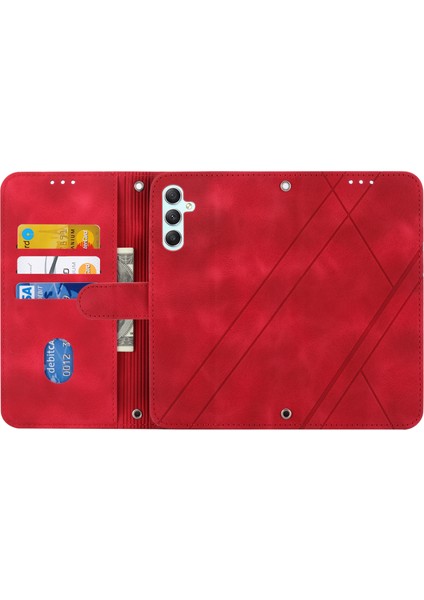 Samsung Galaxy A15 4g/5g Deri Telefon Kapağı Kayışlı (Yurt Dışından)