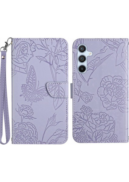 Samsung Galaxy M14 Telefon Kılıfı 5g Pu Deri Kelebek Çiçekleri Stand Cüzdan Kapağı Kayış (Yurt Dışından)