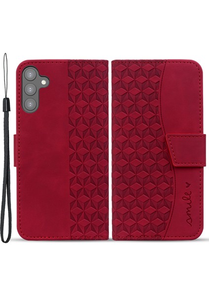 Samsung Galaxy A34 5g Rhombus Pu Deri Telefon Cüzdan Kapağı (Yurt Dışından)