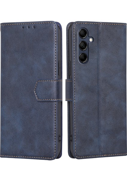 Samsung Galaxy M14 5g Telefon Cüzdan Kılıfı Pu Deri Rfıd Engelleme Cowhide Doku Stand Telefon Kapağı (Yurt Dışından)
