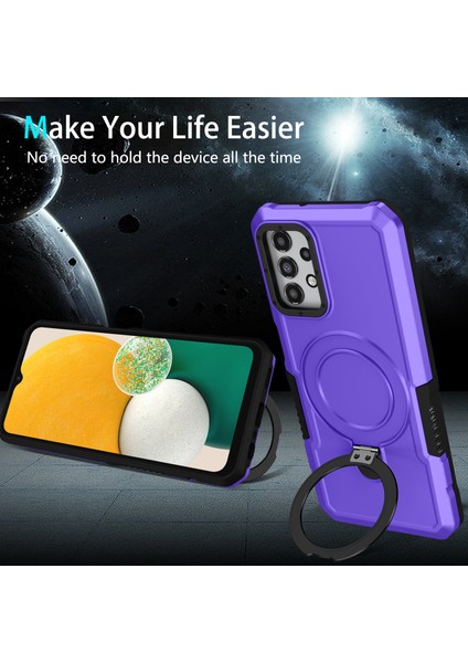 Samsung Galaxy A13 5G/A13 4g Slim-Fit Tpu+Pc Ring Kickstand Telefon Geri Kabuğu (Yurt Dışından)