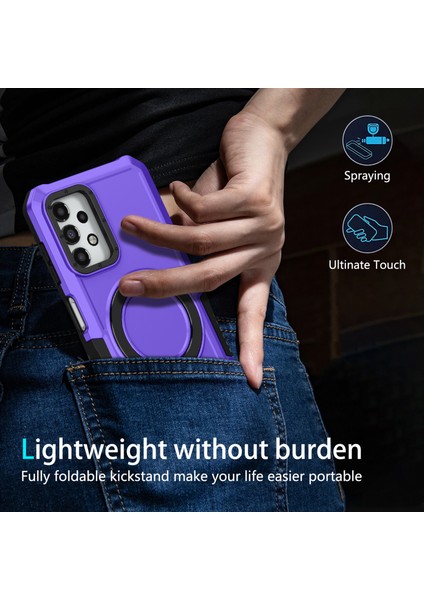 Samsung Galaxy A13 5G/A13 4g Slim-Fit Tpu+Pc Ring Kickstand Telefon Geri Kabuğu (Yurt Dışından)