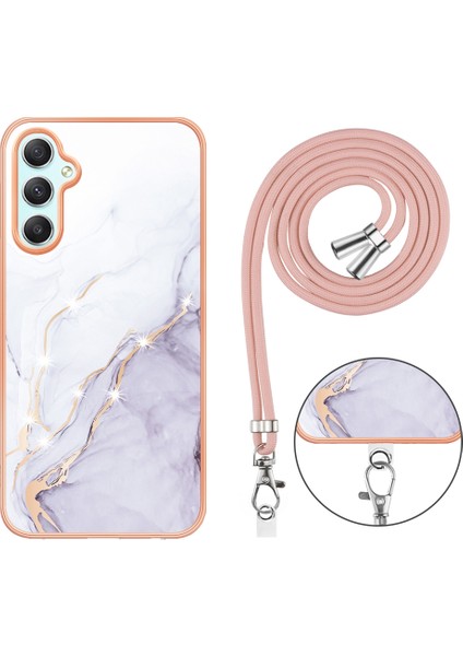 Samsung Galaxy A25 5g Kapak Mermer Desen Elektrapan Telefon Kılıfı (Yurt Dışından)