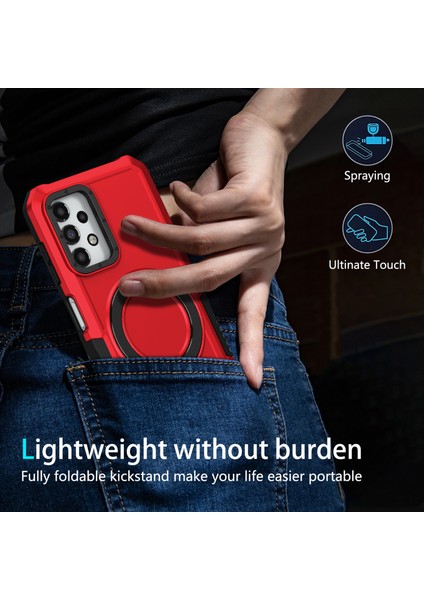 Samsung Galaxy A13 5G/A13 4g Slim-Fit Tpu+Pc Ring Kickstand Telefon Geri Kabuğu (Yurt Dışından)