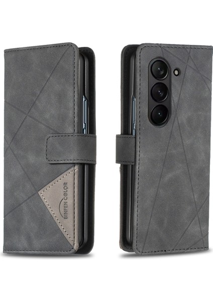 Samsung Galaxy Z Fold6 5g Pu Deri Geometrik Telefon Kılıfı (Yurt Dışından)