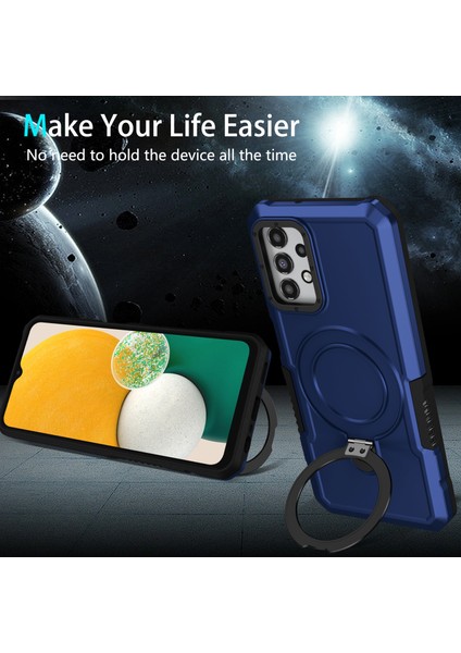 Samsung Galaxy A13 5G/A13 4g Slim-Fit Tpu+Pc Ring Kickstand Telefon Geri Kabuğu (Yurt Dışından)