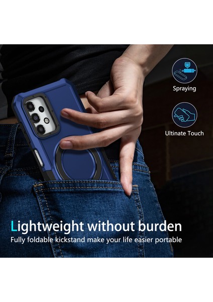 Samsung Galaxy A13 5G/A13 4g Slim-Fit Tpu+Pc Ring Kickstand Telefon Geri Kabuğu (Yurt Dışından)