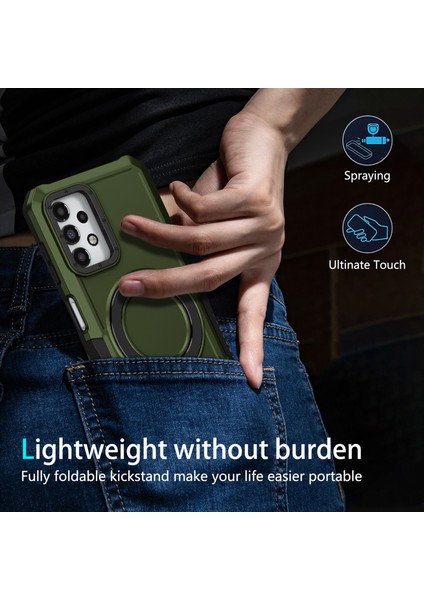 Samsung Galaxy A13 5G/A13 4g Slim-Fit Tpu+Pc Ring Kickstand Telefon Geri Kabuğu (Yurt Dışından)