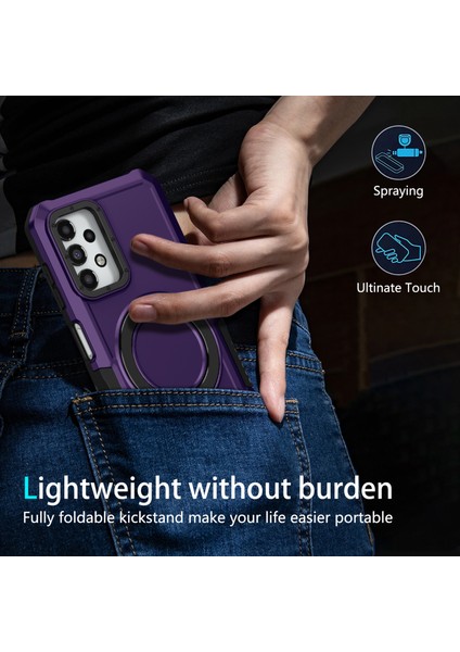 Samsung Galaxy A13 5G/A13 4g Slim-Fit Tpu+Pc Ring Kickstand Telefon Geri Kabuğu (Yurt Dışından) indirimleri