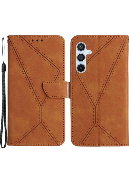 Samsung Galaxy M14 5g Baskılı Çizgi Telefon Pu Pu Deri Cüzdan Stand Kapağı (Yurt Dışından)