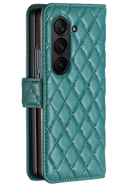 Samsung Galaxy Z Fold6 5g Eşkenar Dörtgen Cüzdan Pu Deri Telefon Kılıfı (Yurt Dışından)