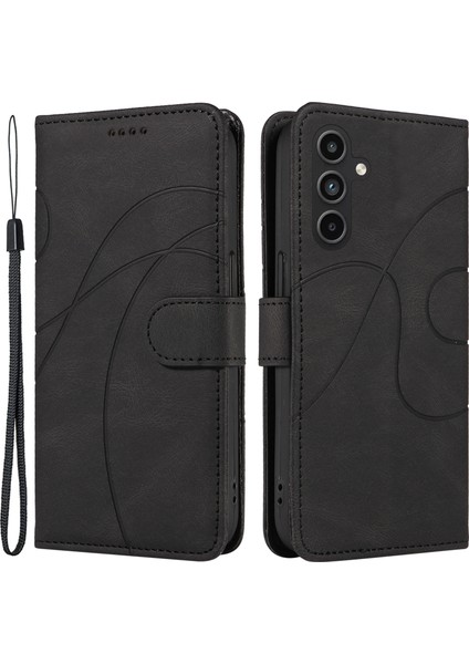Samsung Galaxy A15 5g Cüzdan Basılı Çizgili Deri Telefon Kapağı (Yurt Dışından)