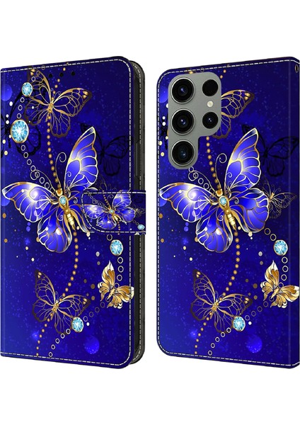 Samsung Galaxy S23 Ultra 3D Desen Telefon Kılıfı Pu Deri Cüzdan Stand Kapağı (Yurt Dışından)
