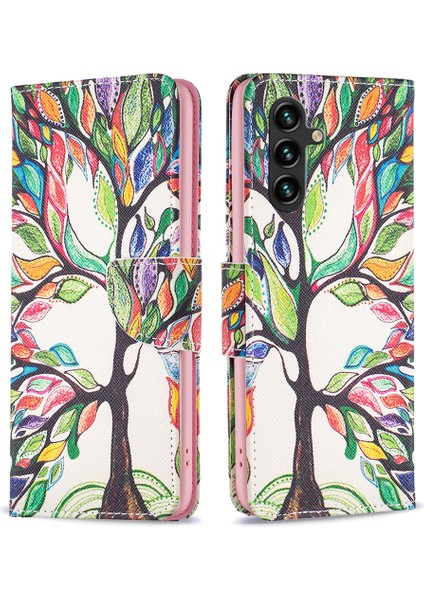 Samsung Galaxy A55 5g Pu Deri Flip Kapak Deseni Baskı Telefon Kılıfı (Yurt Dışından)