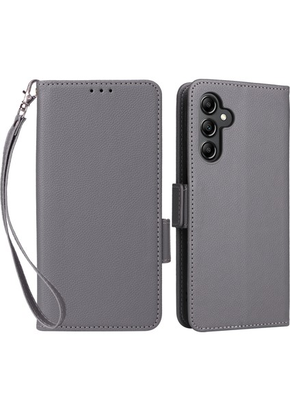 Samsung Galaxy A15 4g/5g Cüzdan Kılıfı Pu Deri Litchi Doku Telefon Stand Kapağı (Yurt Dışından)