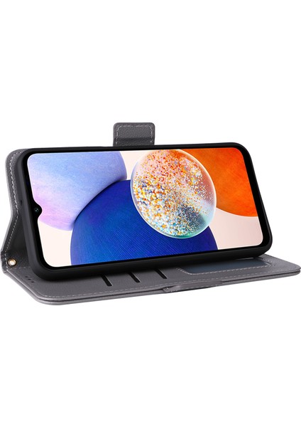Samsung Galaxy A15 4g/5g Cüzdan Kılıfı Pu Deri Litchi Doku Telefon Stand Kapağı (Yurt Dışından)