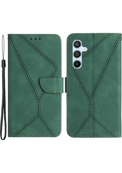 Samsung Galaxy M14 5g Baskılı Çizgi Telefon Pu Pu Deri Cüzdan Stand Kapağı (Yurt Dışından)
