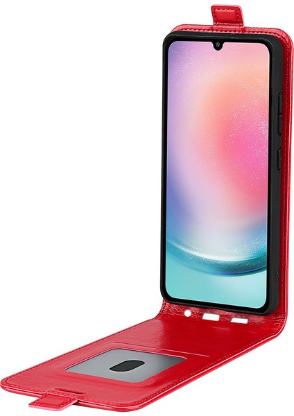 Samsung Galaxy A25 5g Çılgın At Dokusu Pu Deri Telefon Kabuğu Dikey Flip Kapak (Yurt Dışından) modelleri
