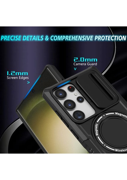 Samsung Galaxy S23 Ultra Slayt Lens Pencere Kickstand Telefon Kapağı (Yurt Dışından) modelleri