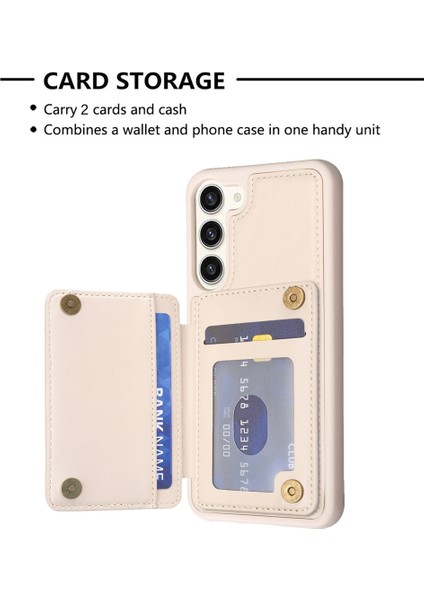 Samsung Galaxy S23+ Dalga Dikiş Dokusu Tpu+ Pu Deri Telefon Kapağı Kart Tutucu Kickstand Case (Yurt Dışından) fırsatları