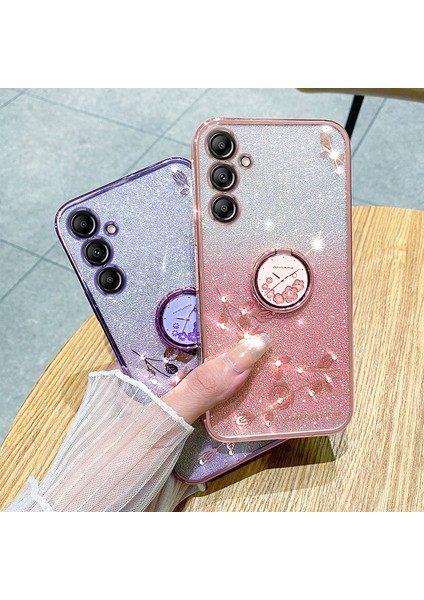 Samsung Galaxy A15 4g/5g Rhinestone Çiçek Parmak Yüzüğü Kickstand Tpu Telefon Kapağı (Yurt Dışından) indirimleri