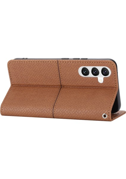 Samsung Galaxy A15 4g/galaxy A15 5g Manyetik Telefon Kılıfı Dokuma Doku Folio Stand Kapağı (Yurt Dışından)
