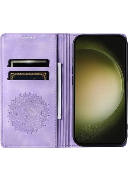 Samsung Galaxy S23 Deri Basılı Mandala Çiçek Telefon Koruyucu (Yurt Dışından) fiyatları
