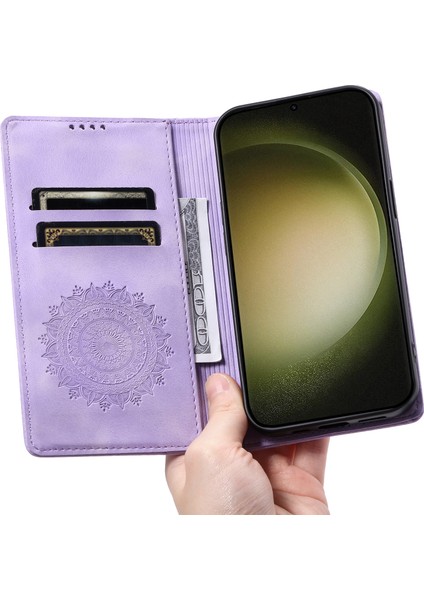 Samsung Galaxy S23 Deri Basılı Mandala Çiçek Telefon Koruyucu (Yurt Dışından) fırsatları