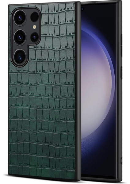 Samsung Galaxy S23 Ultra Pu+Pc+Tpu Kabuk Timsah Dokulu Kapak (Yurt Dışından)