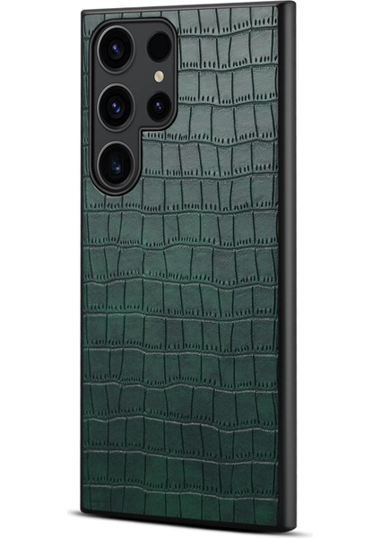 Samsung Galaxy S23 Ultra Pu+Pc+Tpu Kabuk Timsah Dokulu Kapak (Yurt Dışından)